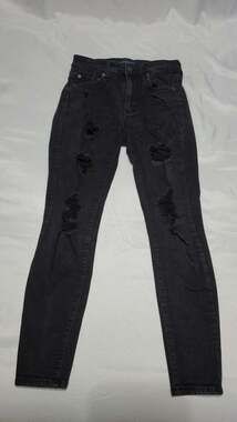 Aeropostale High Rise Jegging Black Distressed Jeans